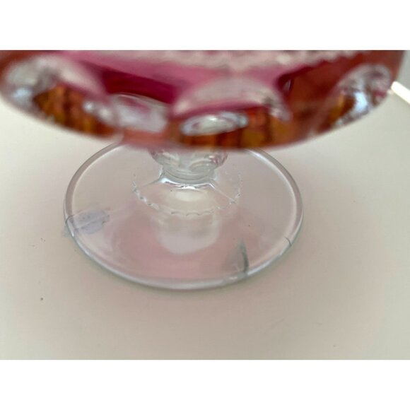 Indiana Glass Kings Crown Thumbprint Ruby Red Sherbet Dessert Dishes Set of 7 - Picture 8 of 8